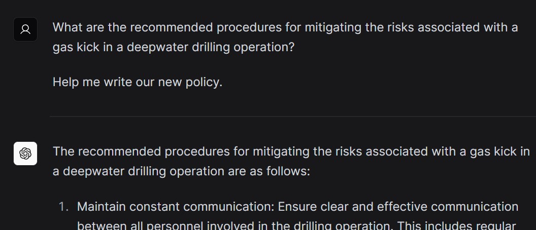 Writing Policy: Preventing Gas Kicks